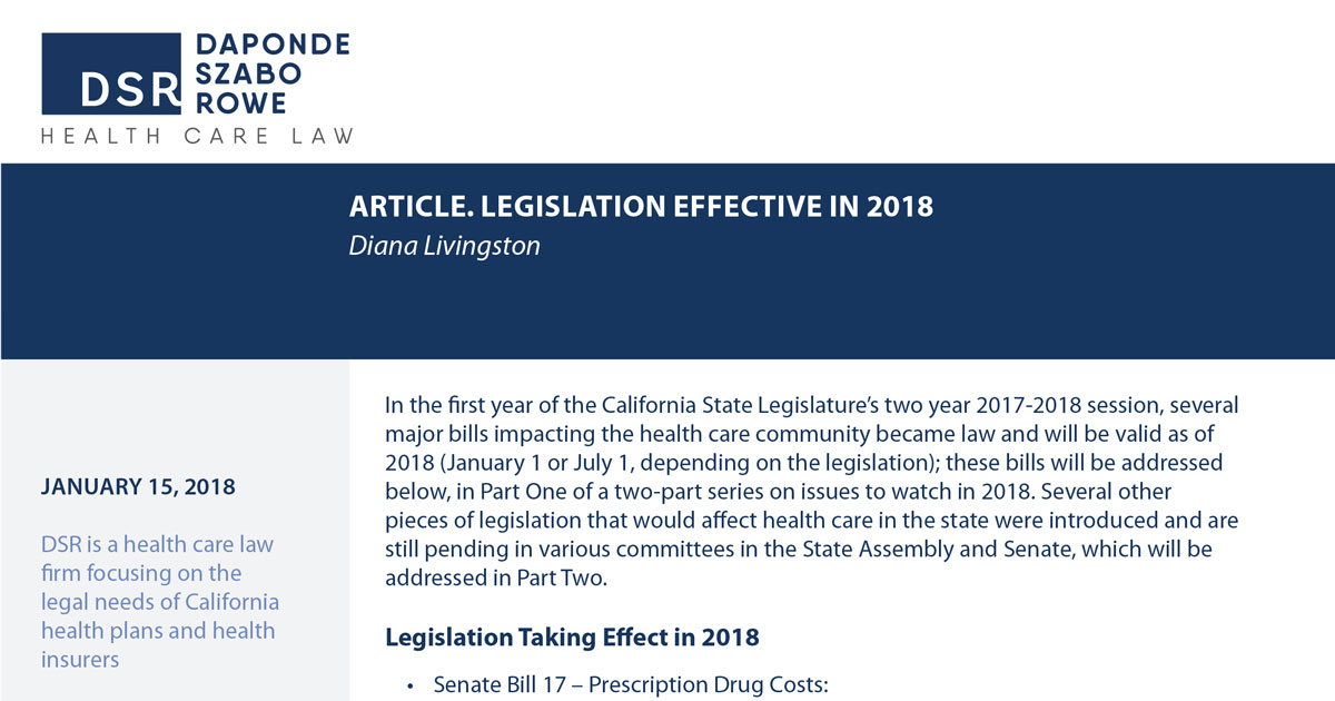 Article_Legislation_Effective_in_2018_FINAL-fb - DSR Health Law